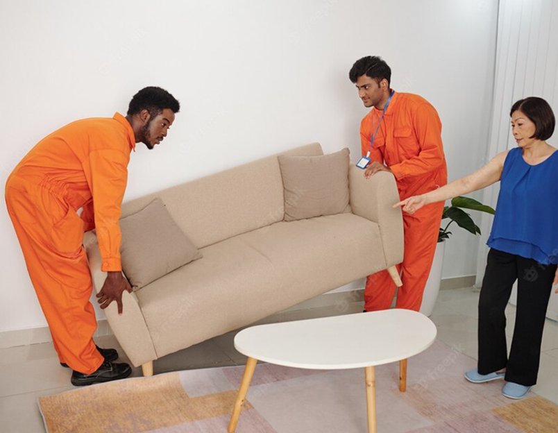 Step-by-step furniture removal process illustration